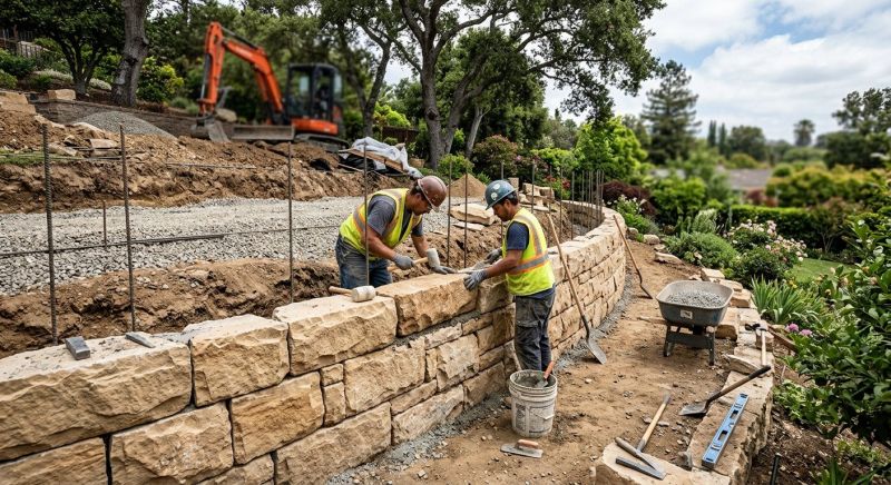 Landscape Wall Construction in Rockwall, TX