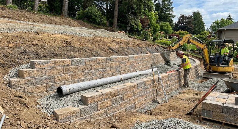 Block Retaining Wall Installation in Sanford, FL