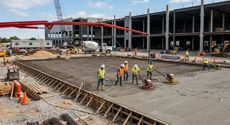 Commercial Slab Installation in Columbia, SC
